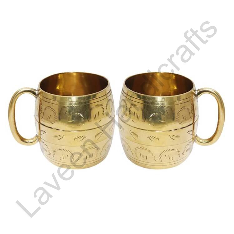 Engraved Beer Mug Golden - 2 Pcs