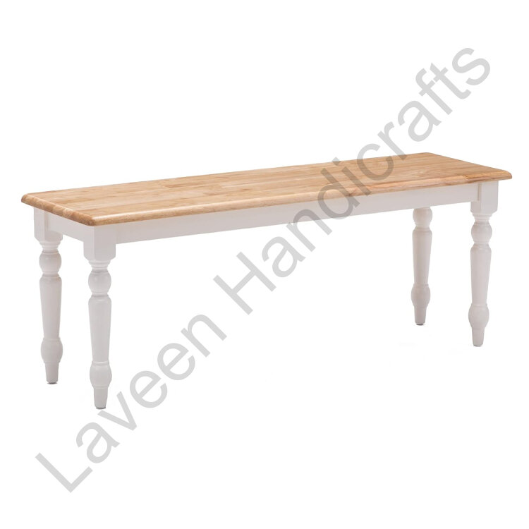 Farmhouse Bench Seat Brown / White