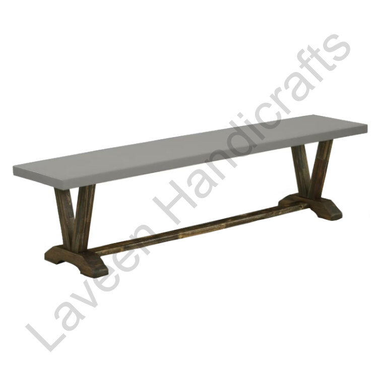 V-Style Modern Bench Seat Grey