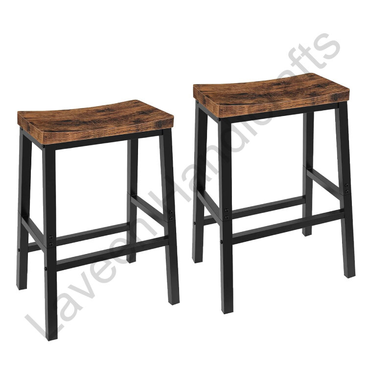 Elegant Tall Bar Stool Brown / Black - 2 Pcs