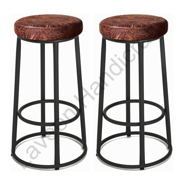 Tall Height Bar Stool Brown / Black - 2 Pcs