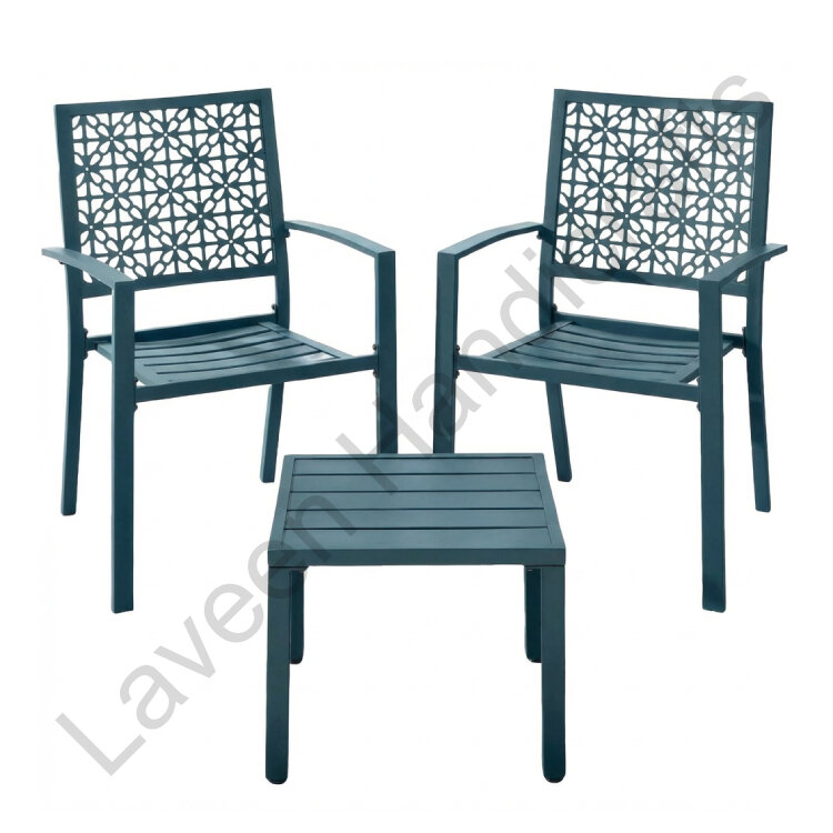 Small Patio Bistro Set Blue - 3 Pcs