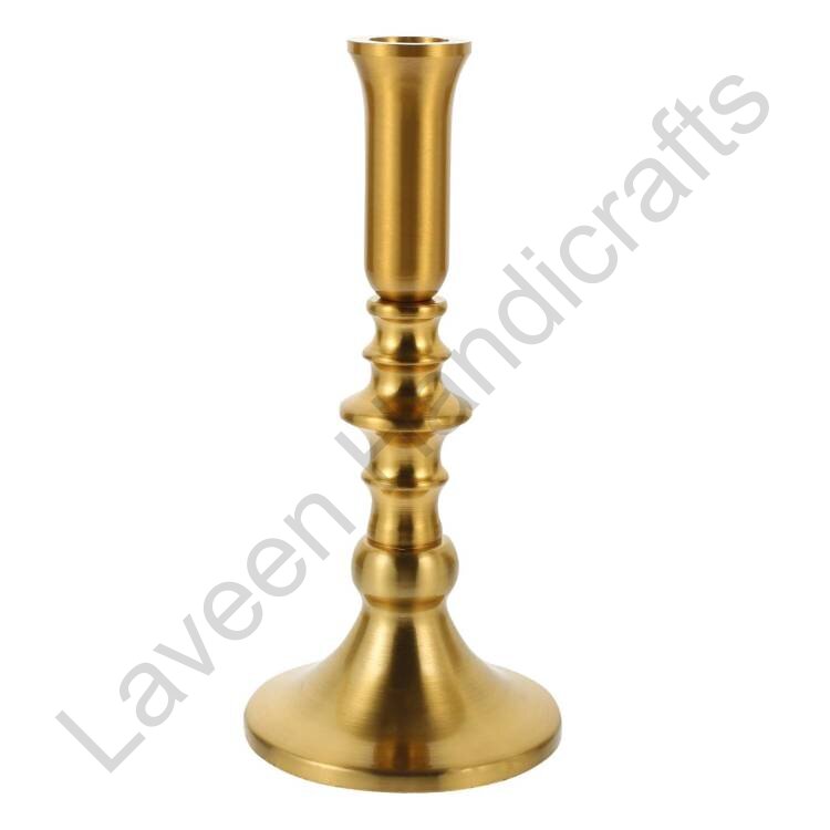 Vintage Decor Aluminium Candle Stand Golden