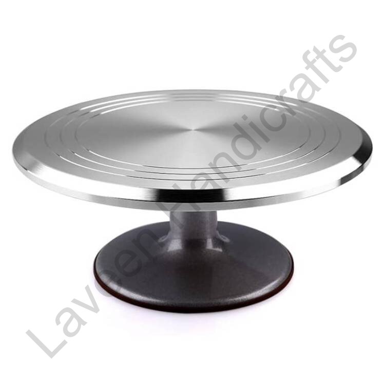 Rotating Aluminium Cake Stand Silver