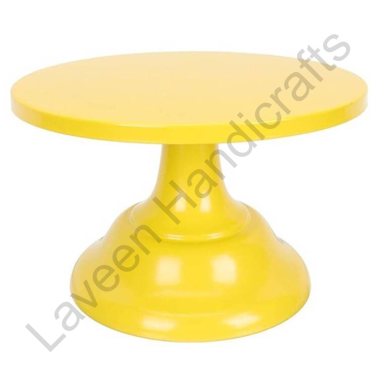 Multifunctional Round Iron Cake Stand Yellow
