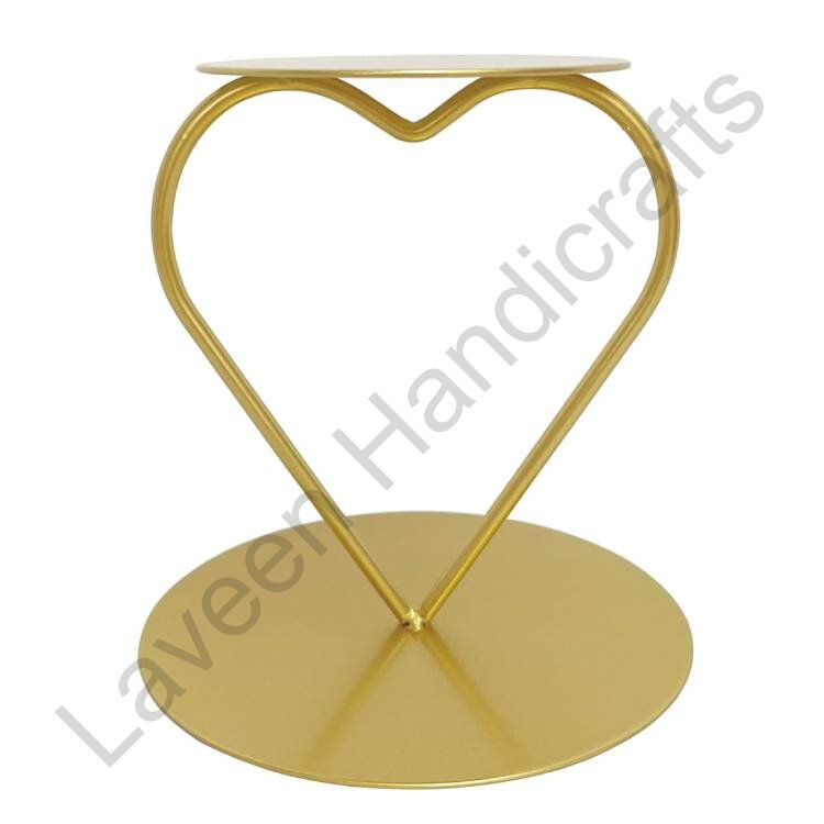 Heart Shape Iron Cake Stand Golden