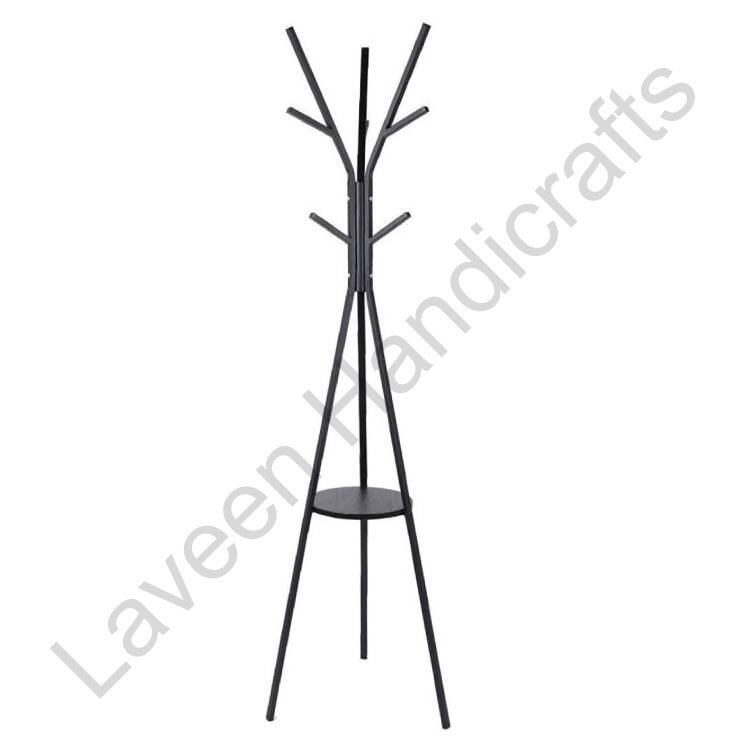 Bedroom Tree Iron Coat & Hat Stand Black