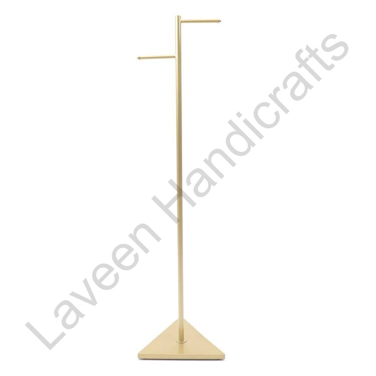Clothing 2 Hooks Iron Coat & Hat Stand Golden