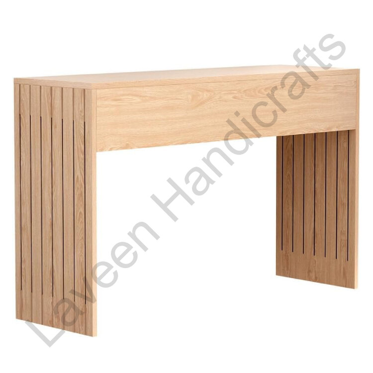 Fluted Hallway Console Table Brown