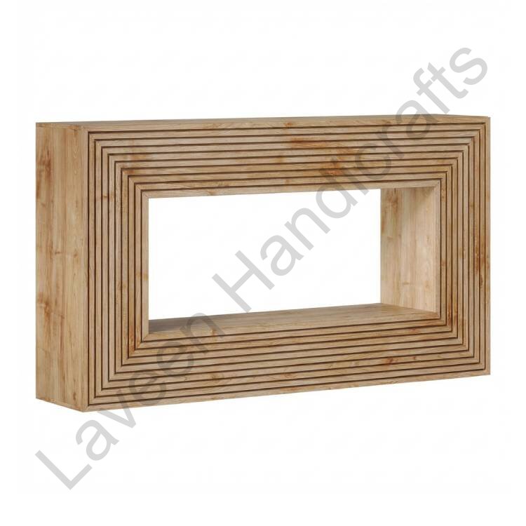 Fluted Behind Cough Console Table Brown