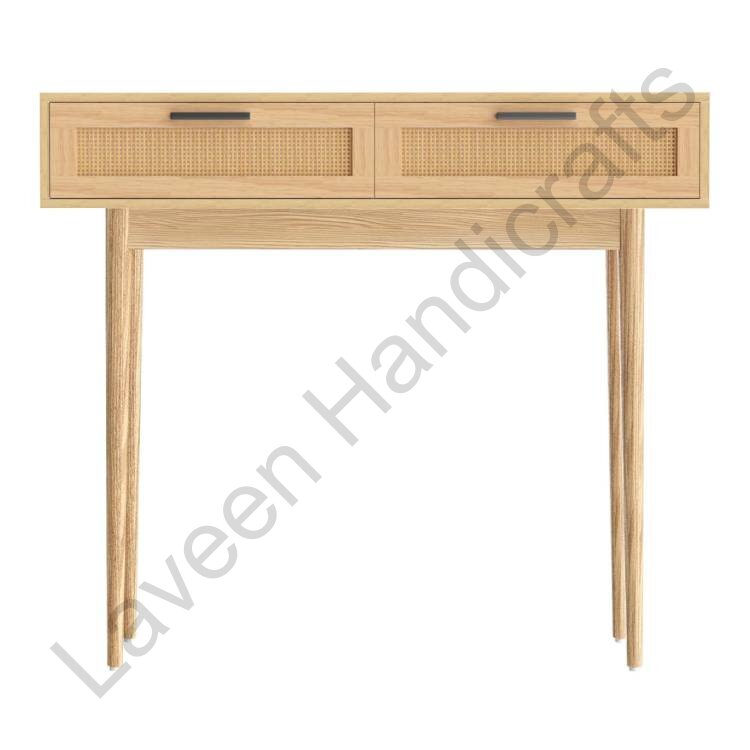 Rattan Side Hallway Console Table Brown