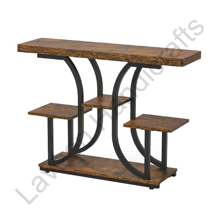 4-Tier Elegant Console Table Brown / Black