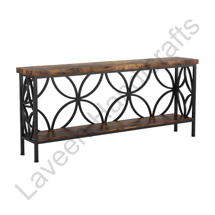 Unique Vintage Design Console Table Brown / Black