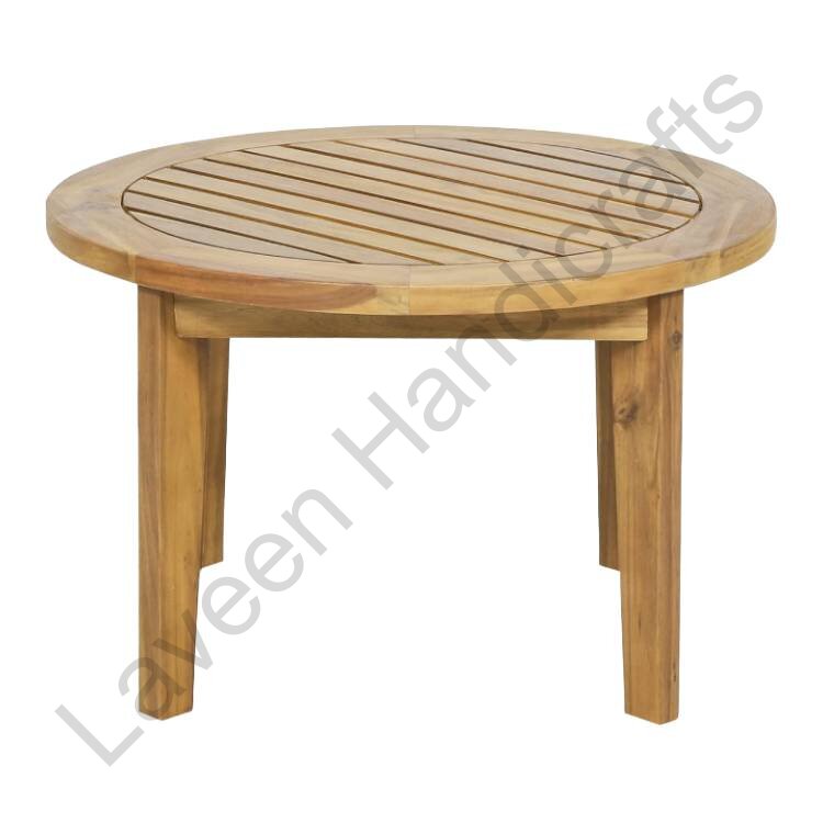 Outdoor Circular Coffee Table Brown