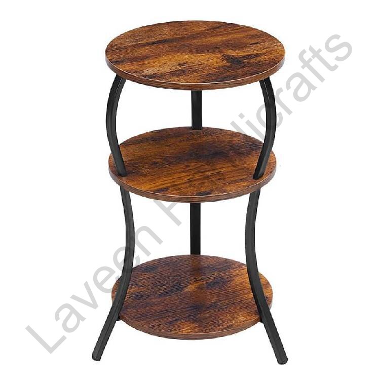 3-Tier Small Coffee Table Brown / Black