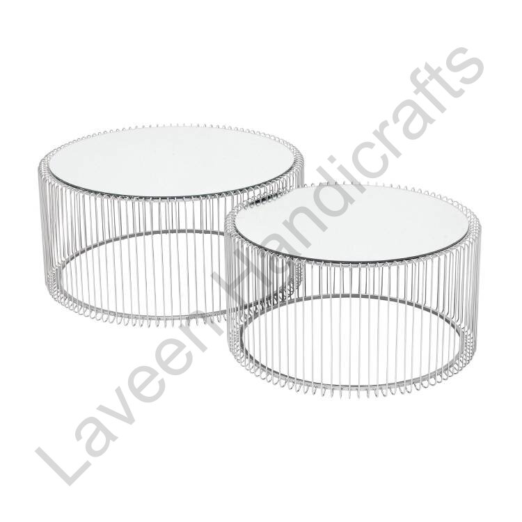 Wire Design Coffee Table Silver