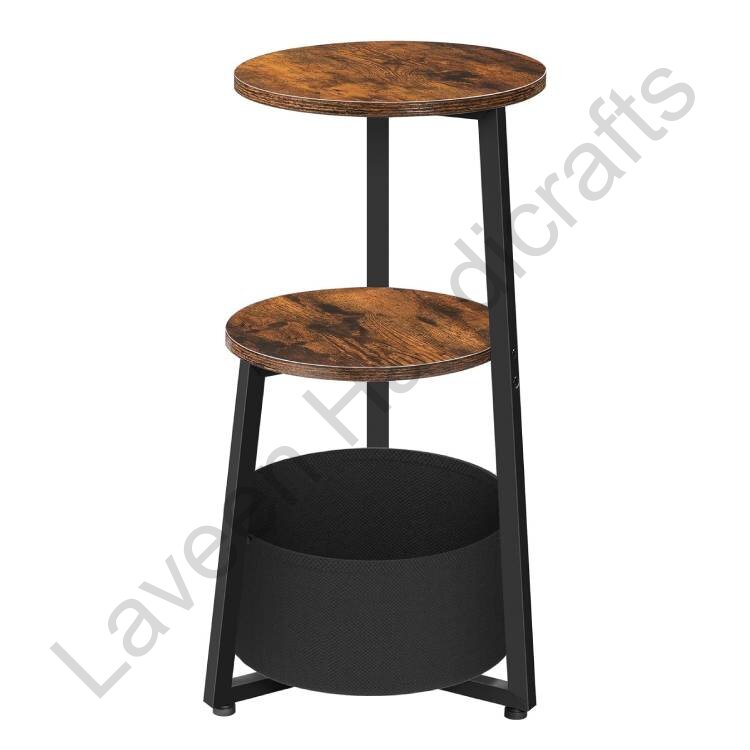 3-Tier Storage Coffee Table Brown