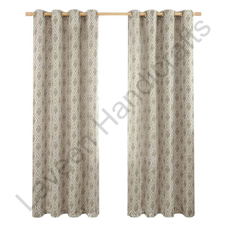 French Country Leaf Curtains Brown