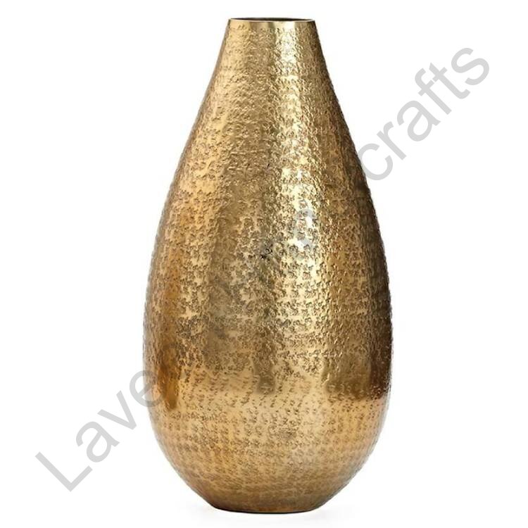 Hammered Flower Vase Golden