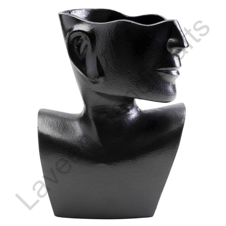 Rostro Side Flower Vase Black