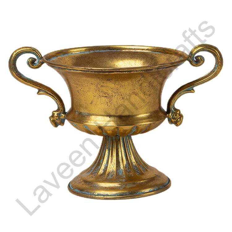 Vintage Trophy-Shaped Flower Vase Golden
