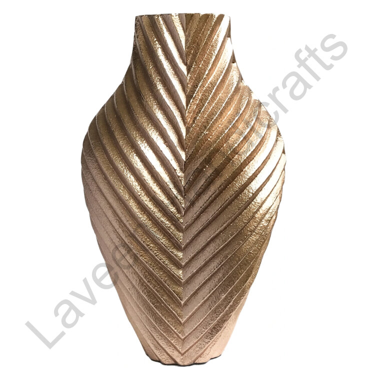 Fluted Flower Vase Rose Gold