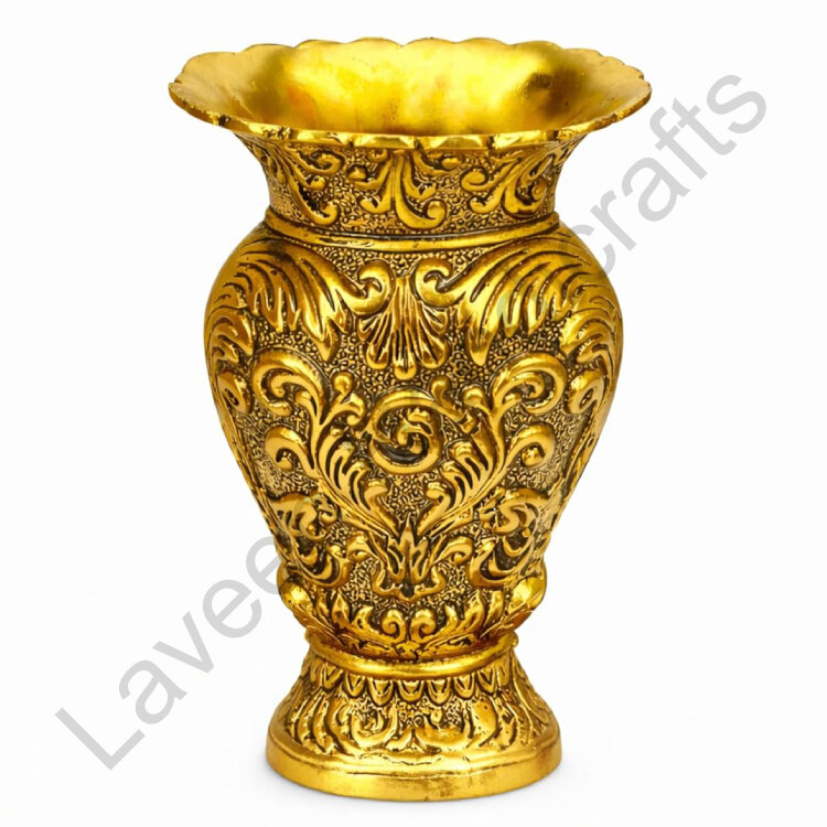 Matki Design Engraved Flower Vase Golden