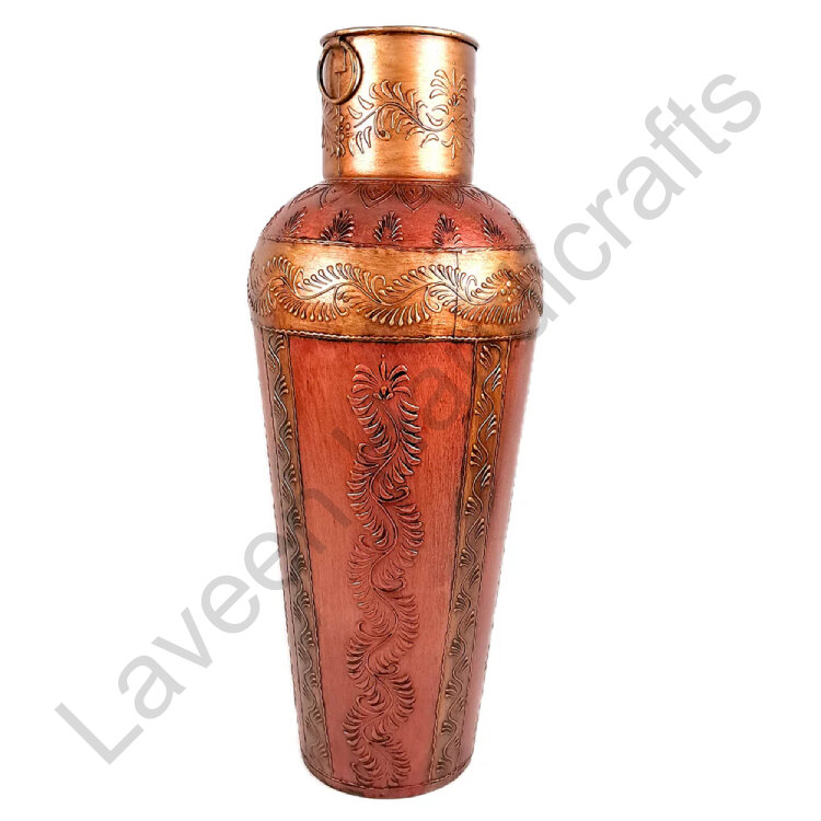 Large Corner Floor Flower Vase Bronze