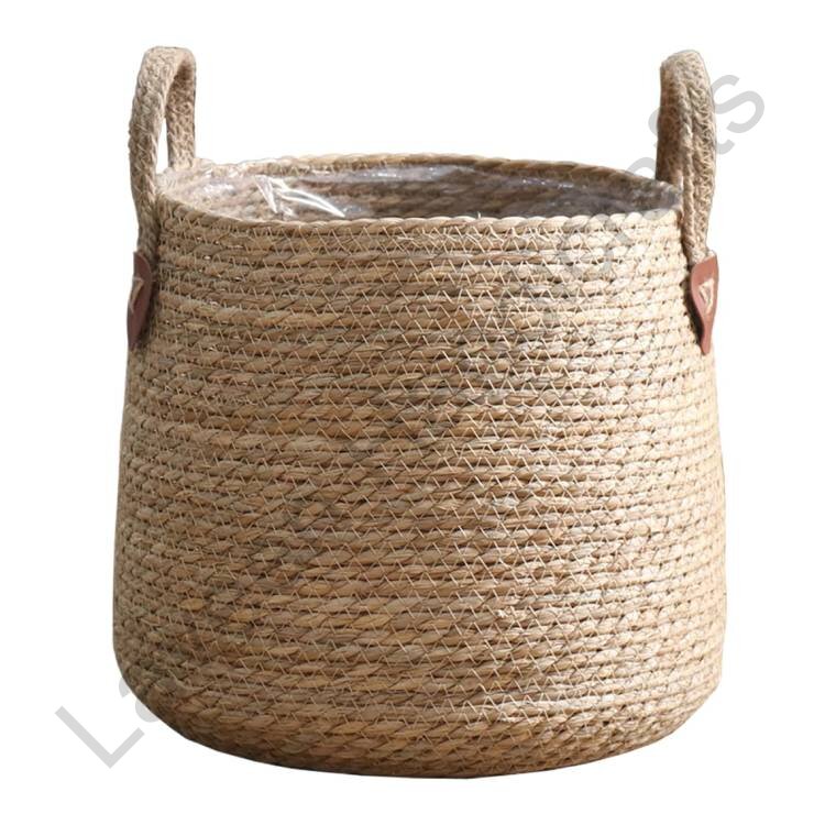 Floor Standing Wicker Planter Brown