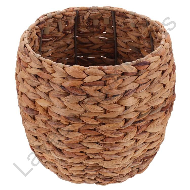 Flower Wicker Planter Brown