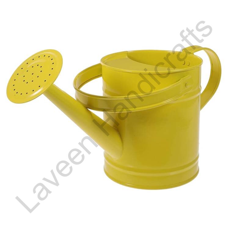Dual Handles Iron Watering Can Yellow