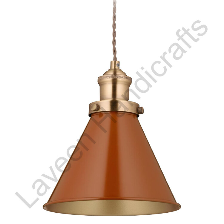 Industrial Style Hanging Lamp Orange