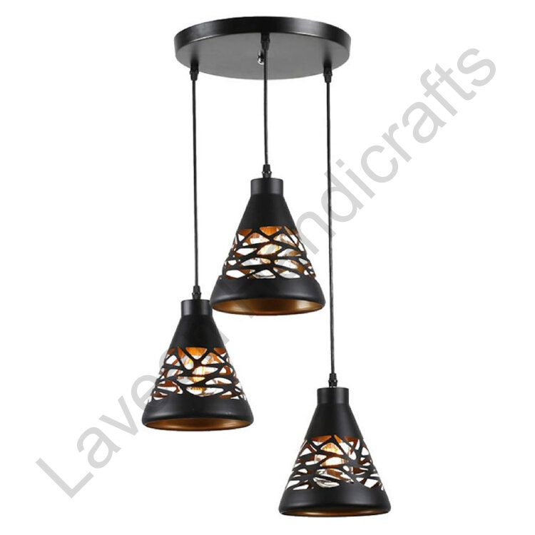 Retro Pendant 3-Style Hanging Lamp Black