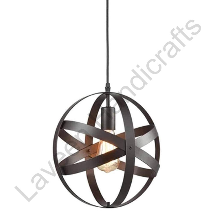 Hollow Cage Hanging Lamp Black