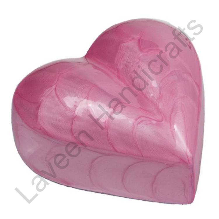 Plain Pattern Heart Shaped Urn Pink