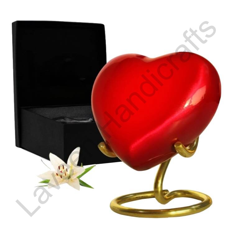 Classic Plain Heart Shaped Urn Red