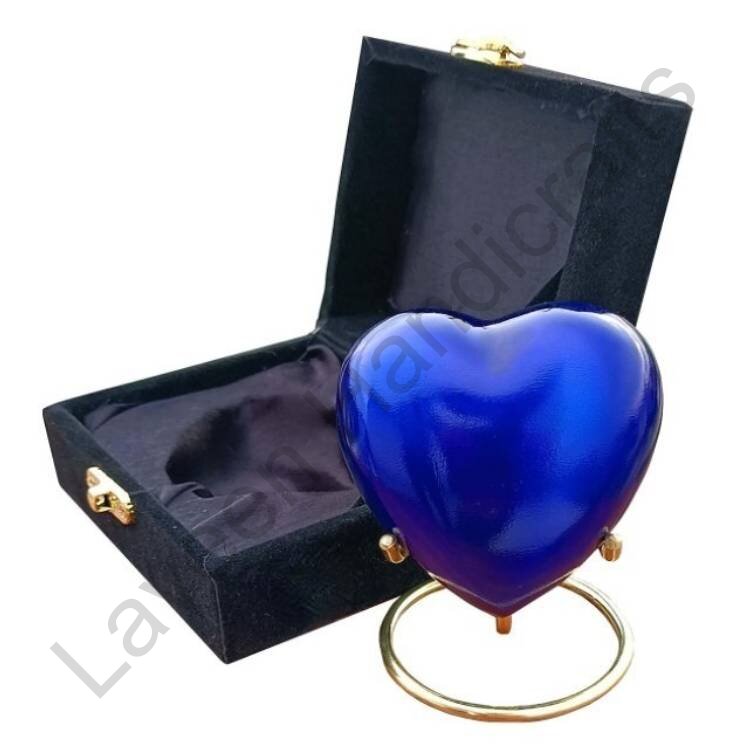 Classic Plain Heart Shaped Urn Royal Blue
