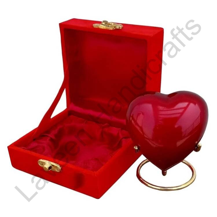 Classic Plain Heart Shaped Urn Glossy Red
