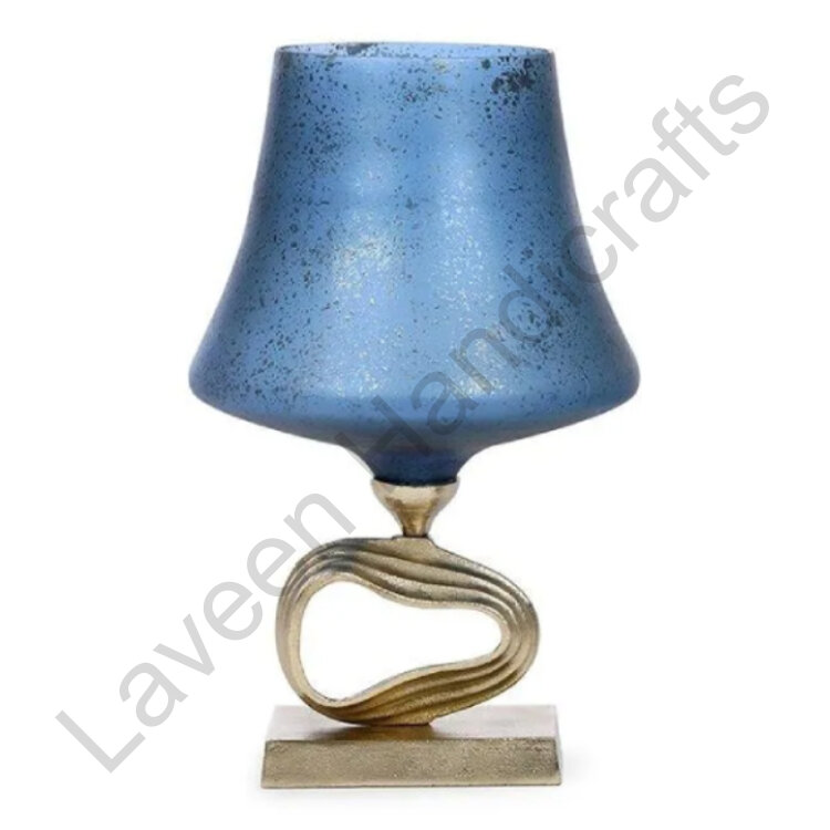 Decorative Elegant Hurricane Lamp Blue