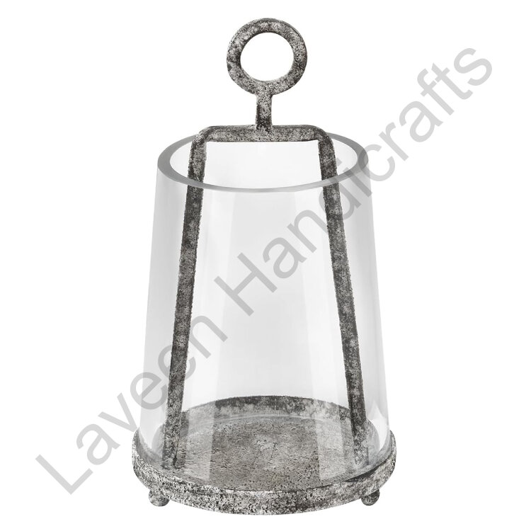 Farmhouse Hurricane Lamp Grey