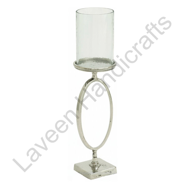Indoor/Outdoor Hurricane Lamp Silver