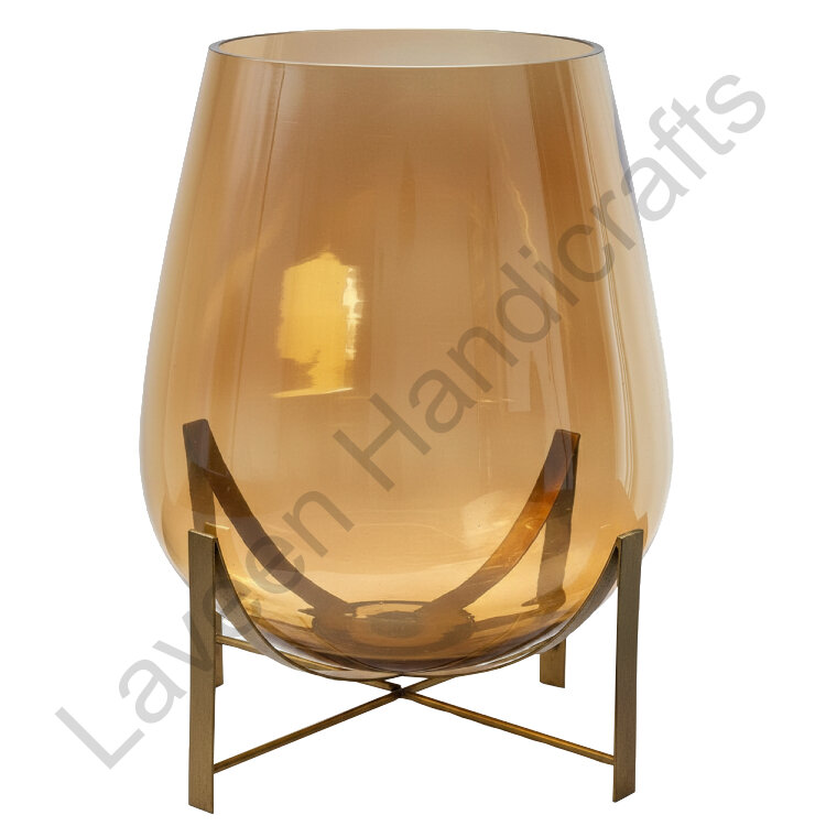 Translucent Hurricane Lamp Brown