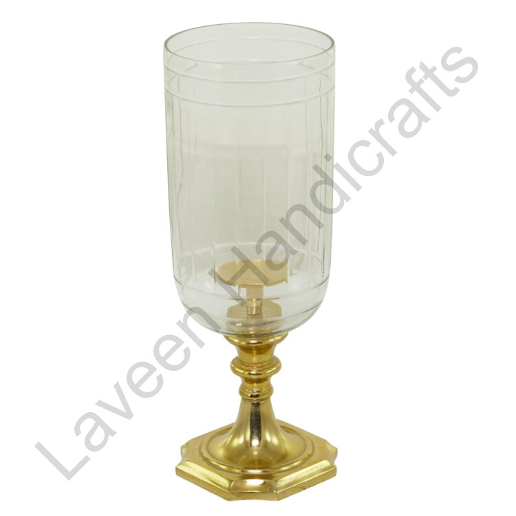 Glam Elegant Hurricane Lamp Golden