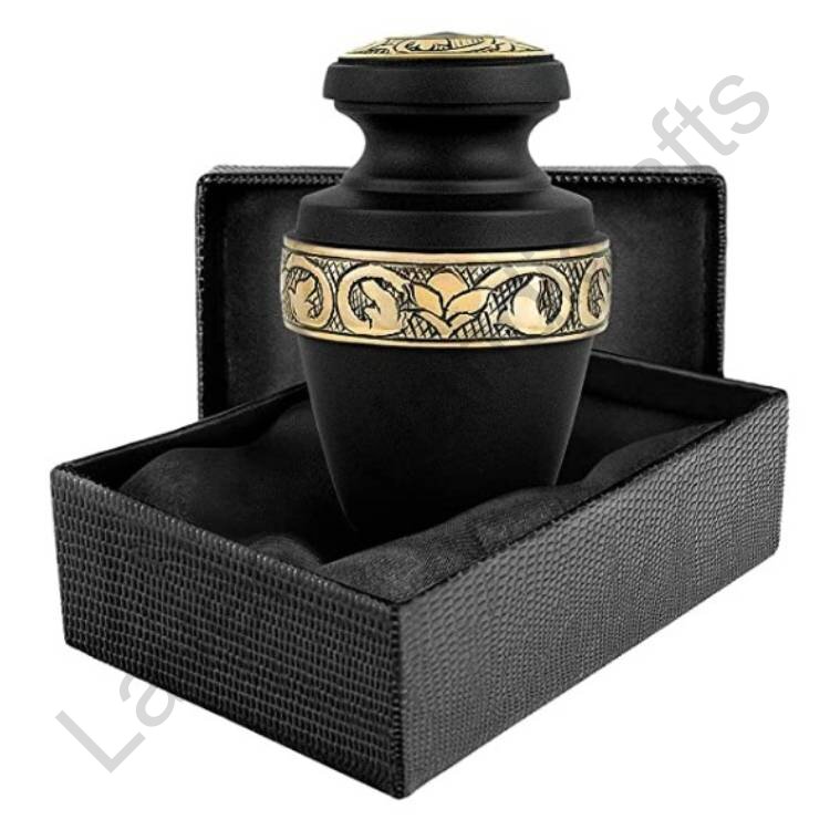 Decorative Band Keepsake Urn Black / Golden