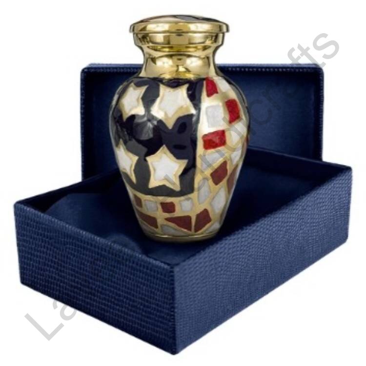 Golden Star Mosaic Keepsake Urn Golden