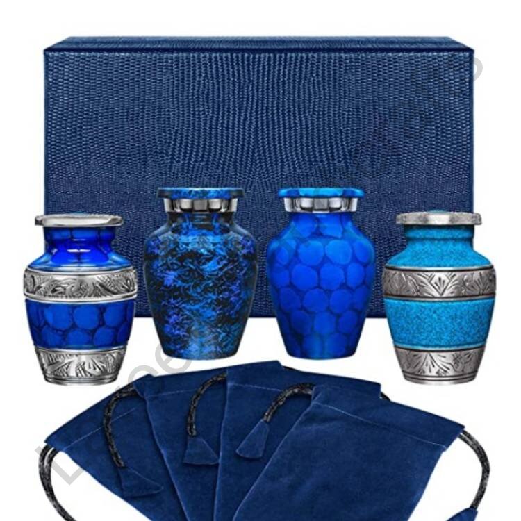 Shinning Keepsake Urn Blue - 4 Pcs