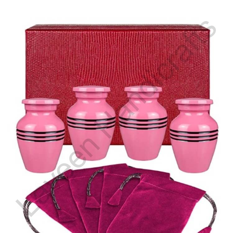 Stripe Bands Keepsake Urn Pink - 4 Pcs