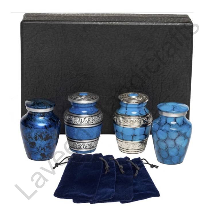 Classic Bands Keepsake Urn Blue - 4 Pcs