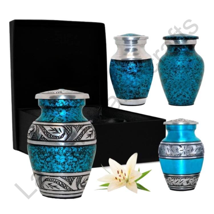 Marble Design Keepsake Urn Blue - 4 Pcs