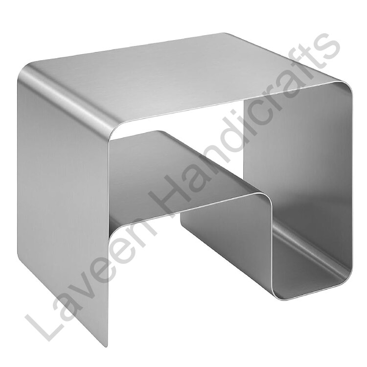 Seamless Curved Design Living Room Table Silver